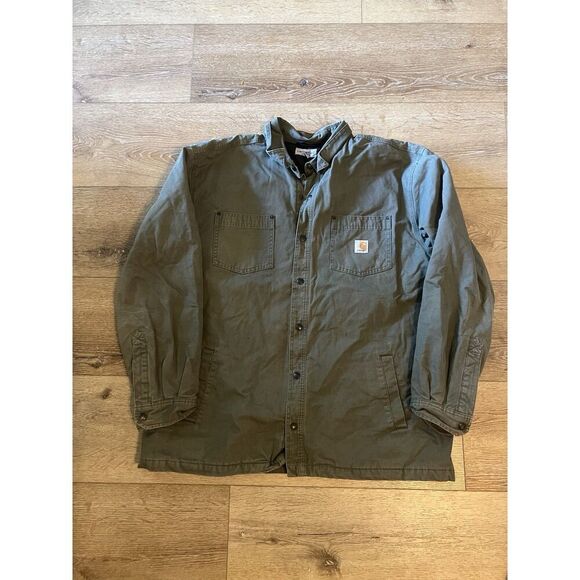 Carhartt Jacket Men XL Olive Chatfield Quilted Lining Chore Workwear 101466-316 - Picture 1 of 3